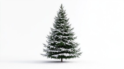 Obraz premium Elegant Christmas Tree Cutout on White Background