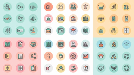 Graphic design line icons Vector illustration