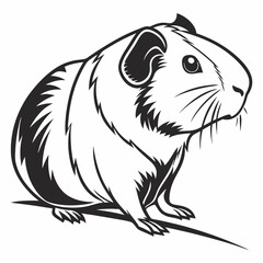 Guinea Pig vector silhouette black design white background