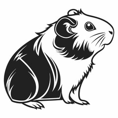 Guinea Pig vector silhouette black design white background