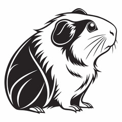 Guinea Pig vector silhouette black design white background
