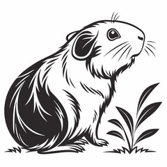 Guinea Pig vector silhouette black design white background