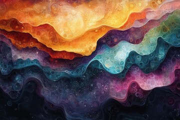 Fototapeta premium mesmerizing abstract wall art capturing a digital dreamscape with intricate patterns and vibrant colors inviting viewers into a captivating visual experience of creativity