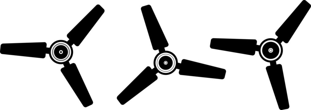 Ceiling fan vector icon in solid and outline style