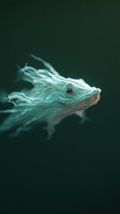 Fototapeta premium Mystical water creature swims gracefully underwater detailed hyperrealistic art serene environment close-up view