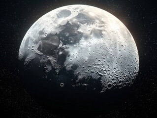 Naklejka premium Moonlit landscape night sky high-resolution image cosmic environment vibrant viewpoint celestial concept