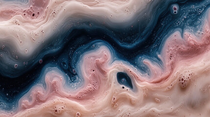Obraz premium A Close-Up View Showcases a Visually Striking Swirling Liquid Texture in Shades of Pink and Blue