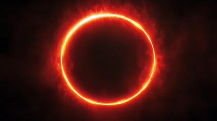 Obraz premium Fiery Ring Of Light In Smoky Darkness