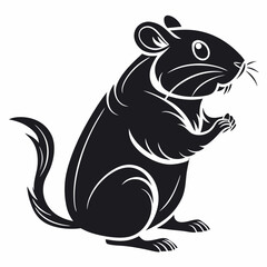 Hamster vector silhouette black design white background