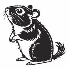 Hamster vector silhouette black design white background