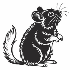 Hamster vector silhouette black design white background