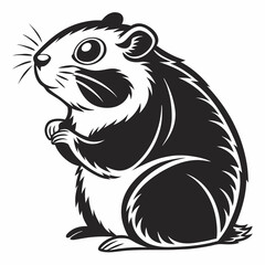 Hamster vector silhouette black design white background