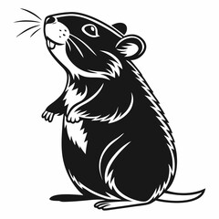 Hamster vector silhouette black design white background