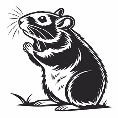 Hamster vector silhouette black design white background