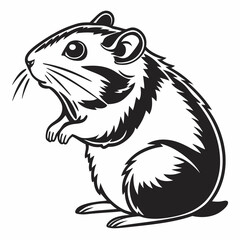 Hamster vector silhouette black design white background