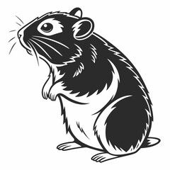 Hamster vector silhouette black design white background