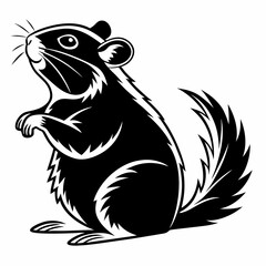 Hamster vector silhouette black design white background
