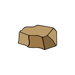 Brown rock models shaped in isometric art, blending simplicity with a modern flat-style design.