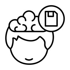Save Human Mind Outline Style Icon