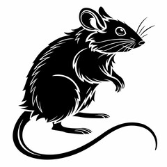 Mouse vector silhouette black design white background