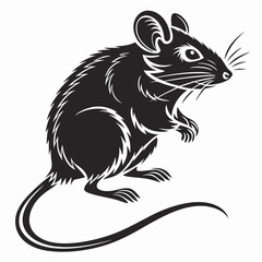 Mouse vector silhouette black design white background