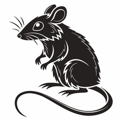 Mouse vector silhouette black design white background
