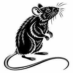 Mouse vector silhouette black design white background