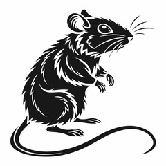 Mouse vector silhouette black design white background