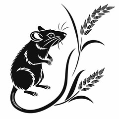 Mouse vector silhouette black design white background