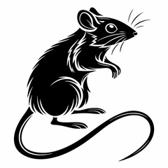 Mouse vector silhouette black design white background
