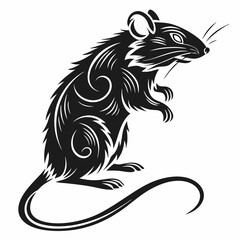 Mouse vector silhouette black design white background