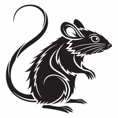 Mouse vector silhouette black design white background