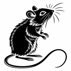 Mouse vector silhouette black design white background
