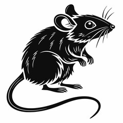 Mouse vector silhouette black design white background