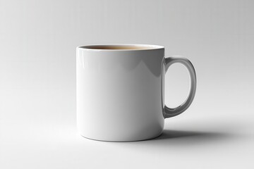 Obraz premium minimalistic white coffee mug set against a pure white background highlighting the simplicity and elegance of everyday objects perfect for minimalism enthusiasts