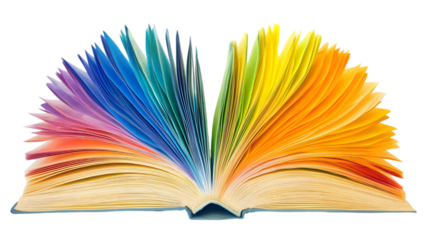 Rainbow Book Pages  Colorful Open Book  Knowledge  Education  Literature  Creativity  Lear
