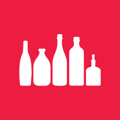 vector illustration of minimalistic bottle icon set Bundle