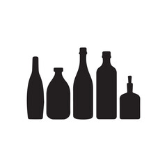 vector illustration of minimalistic bottle icon set Bundle