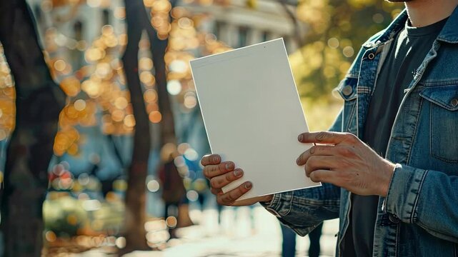 a man is holding a white sheet. Selective focus