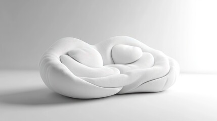 White modern sofa, studio shot, minimalist background, design concept