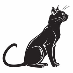 Cat vector silhouette black design white background