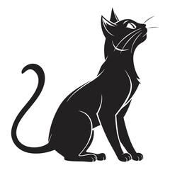 Cat vector silhouette black design white background