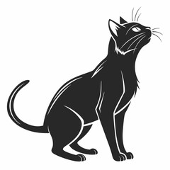Cat vector silhouette black design white background