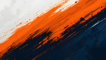 Abstract orange, black and blue background with grunge brush strokes. textures for poster and web banner design, perfect for extreme, sportswear, racing, football, motocross
