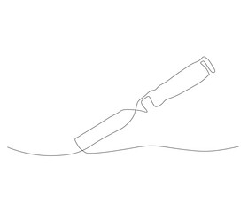 Obraz premium One continuous line drawing of chisel. Single line of chisel vector illustration