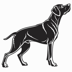 Dog vector silhouette black design white background