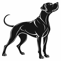 Dog vector silhouette black design white background