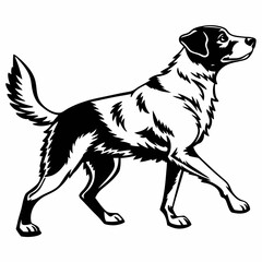 Dog vector silhouette black design white background