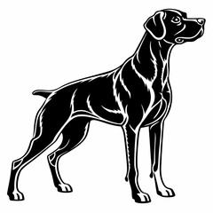 Dog vector silhouette black design white background