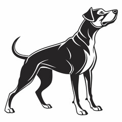 Dog vector silhouette black design white background